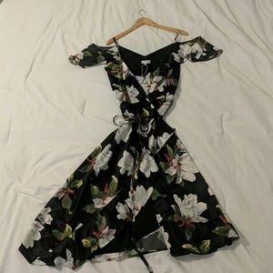Midi Floral Wrap Dress - Warehouse UK